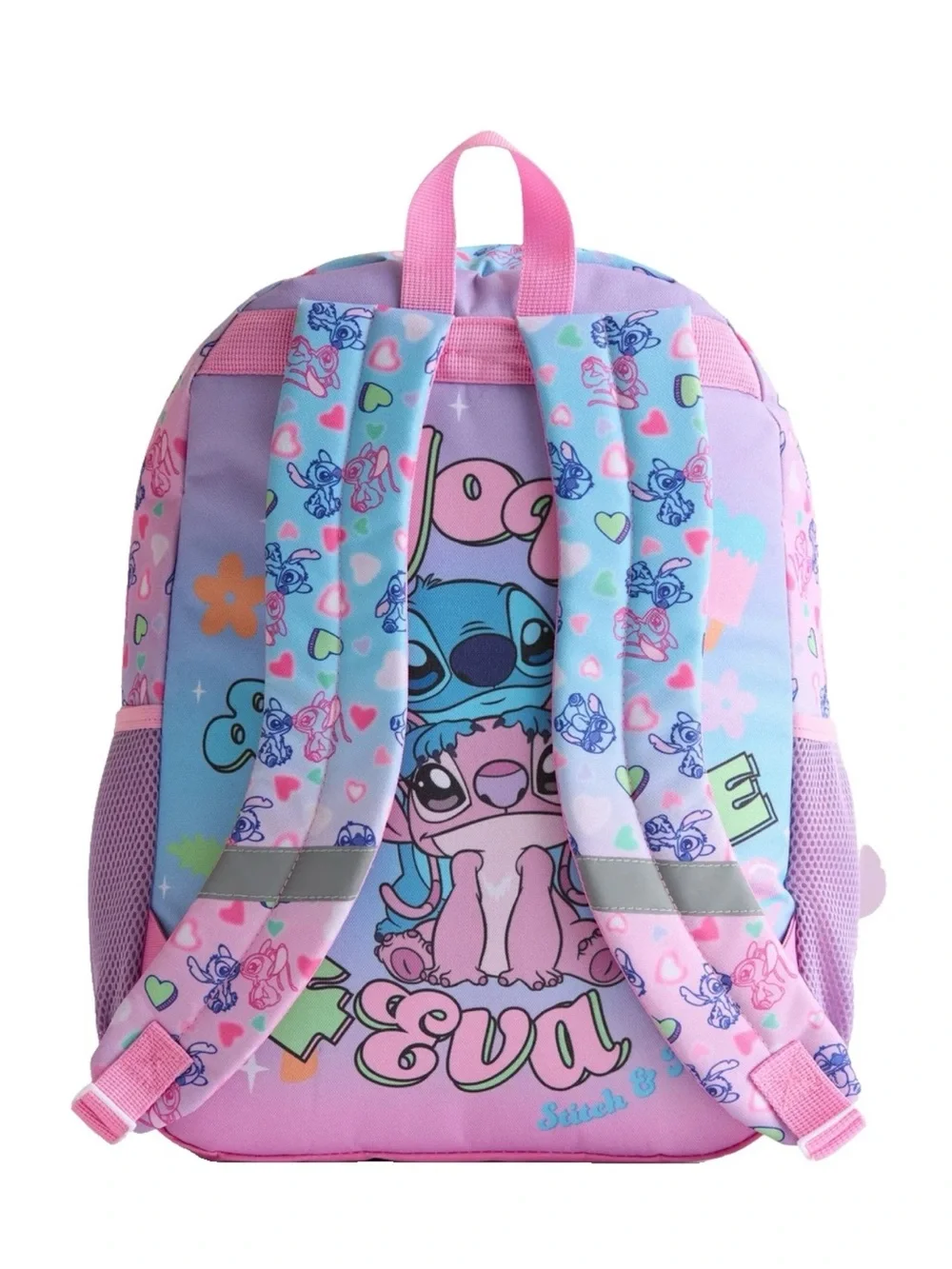 Disney Lilo and Stitch 17” Rainbow Sequenced Light Up Backpack + Keychain